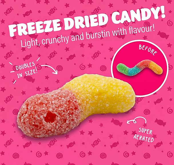 Freeze Dried Sour Glow Worms
