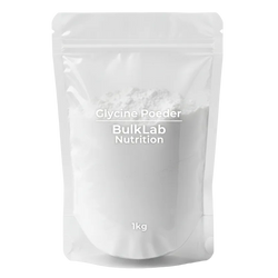 Glycinepoeder van BulkLab Nutrition, verpakkingen 200, 500 en 1000 g