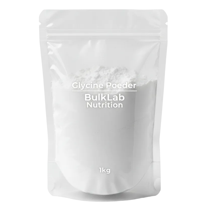 Glycinepoeder van BulkLab Nutrition, verpakkingen 200, 500 en 1000 g