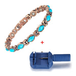 Magnetiva® koperen dames magneetarmband – Met turquoise edelstenen &ndash; Detail 2 | RedBlad