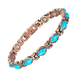 Magnetiva® koperen dames magneetarmband – Met turquoise edelstenen &ndash; Detail 1 | RedBlad