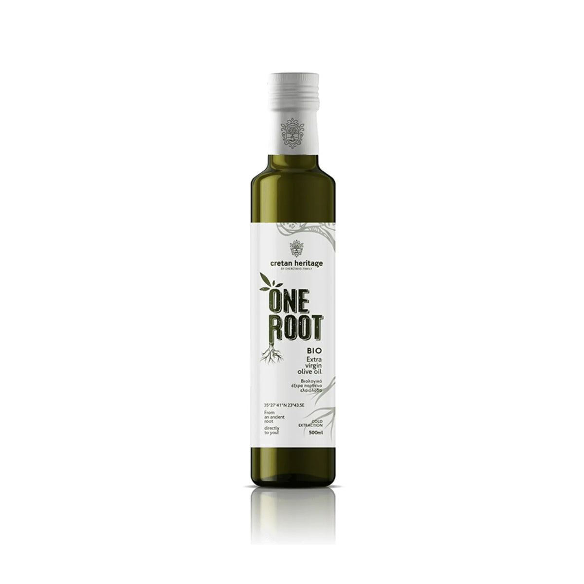 Extra vierge olijfolie Cretan Heritage One Root Bio