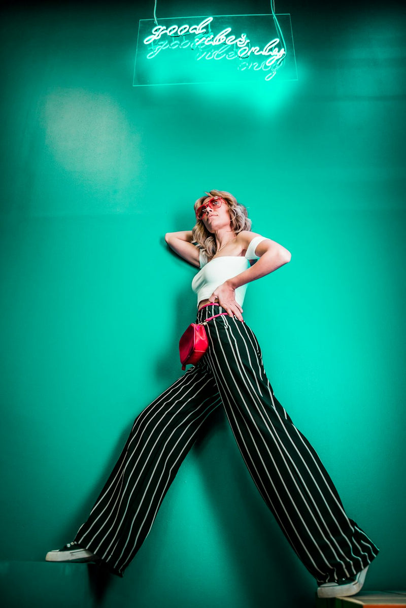 High-Waisted Pleated Wool Trousers